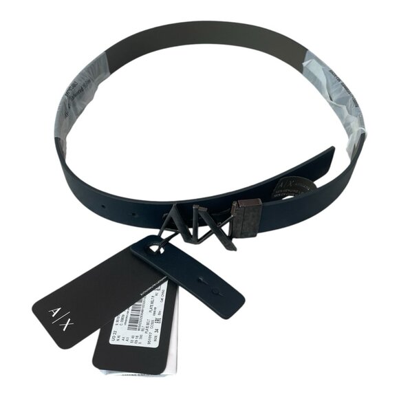 Armani Exchange Men’s Leather Reversible Belt Logo Buckle Size 36 NWT - Picture 8 of 10
